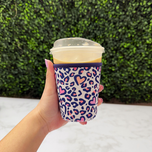 Leopard Heart Pattern - Cup Sleeve