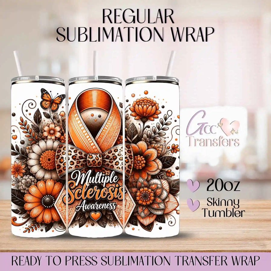 Leukemia Awareness Orange Ribbon - 20oz Regular Sublimation Wrap