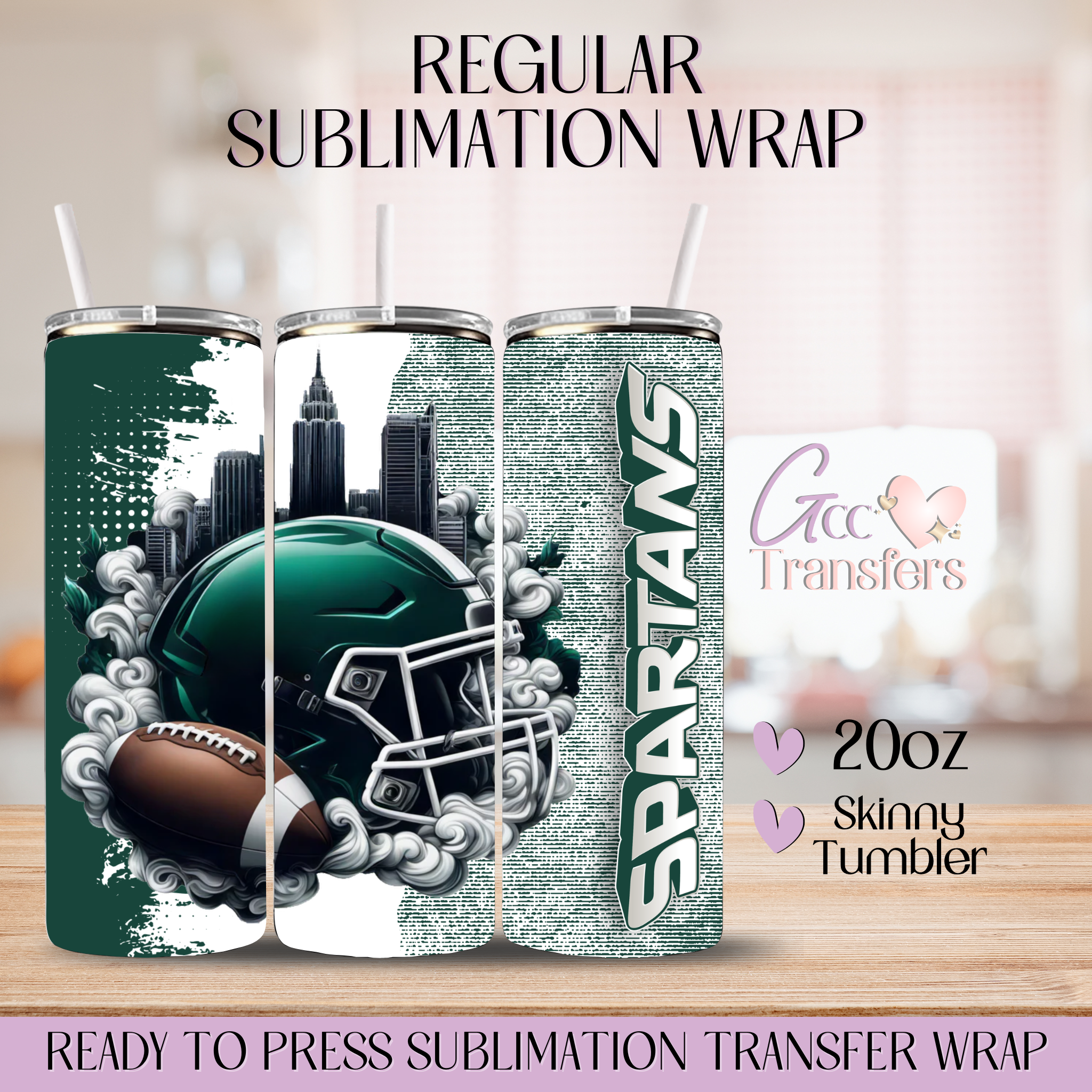 Michigan State Spartans Football Team - 20oz Regular Sublimation Wraps ...