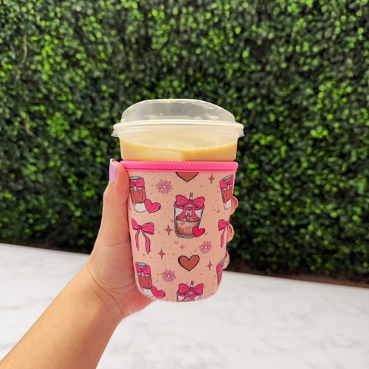 Pink Coquette Bow Iced Coffee - Cup Sleeve