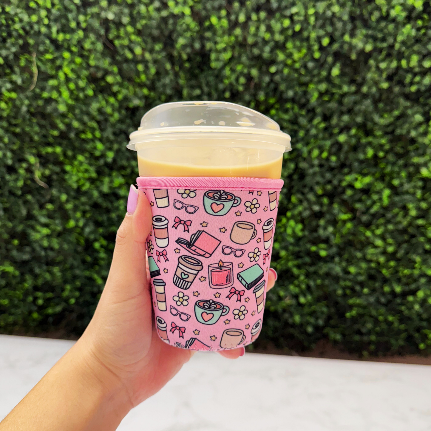 Retro Bookish Girl Coffee - Cup Sleeve