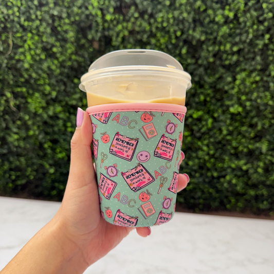 Teacher Remember Sticky Note ABC - Cup Sleeve