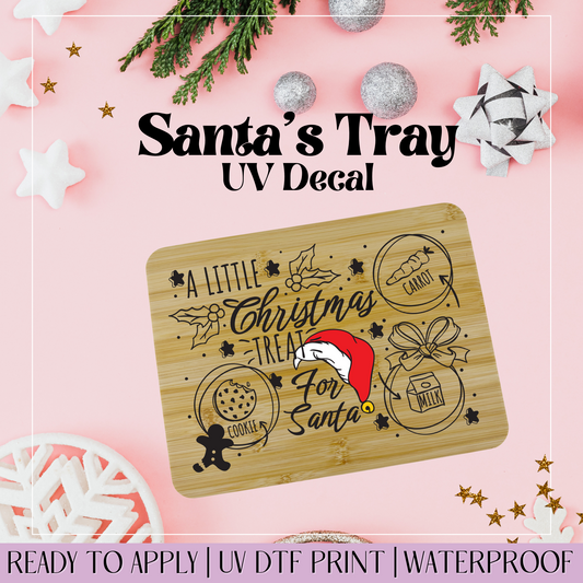 Little Christmas Treats for Santa Red Hat - Santa Tray UVDTF Decal