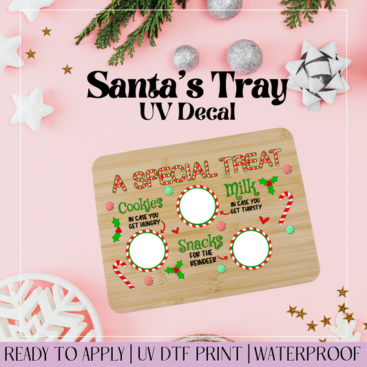 A Special Treat Candy Cane - Santa Tray UVDTF Decal