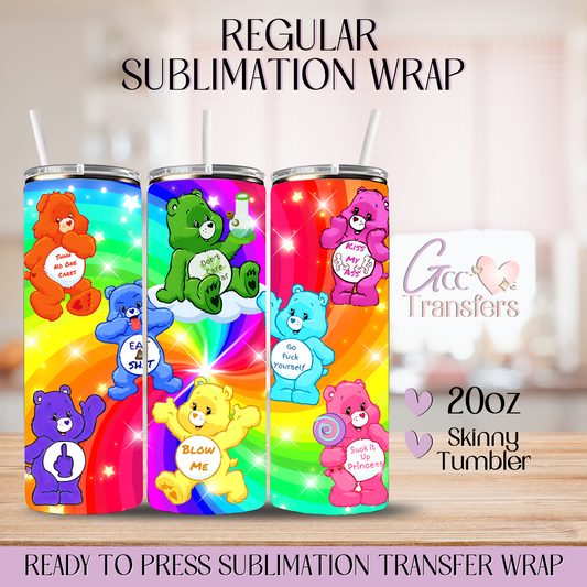 Adult Swear Rainbow Bears - 20oz Regular Sublimation Wrap