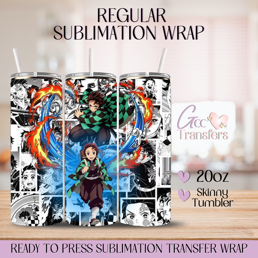 Anime Tanjiro Demon Slayer - 20oz Regular Sublimation Wrap