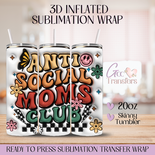 Anti Social Moms Club - 20oz 3D Inflated Sublimation Wrap