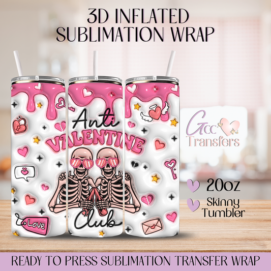 Anti Valentine Club - 20oz 3D Inflated Sublimation Wrap