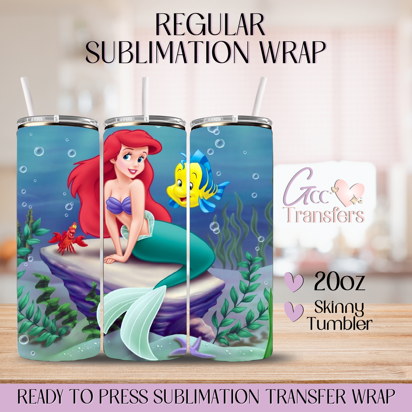 Red Hair Duchess and Fish- 20oz Regular Sublimation Wrap