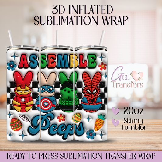 Assemble Pees - 20oz 3D Inflated Sublimation Wrap