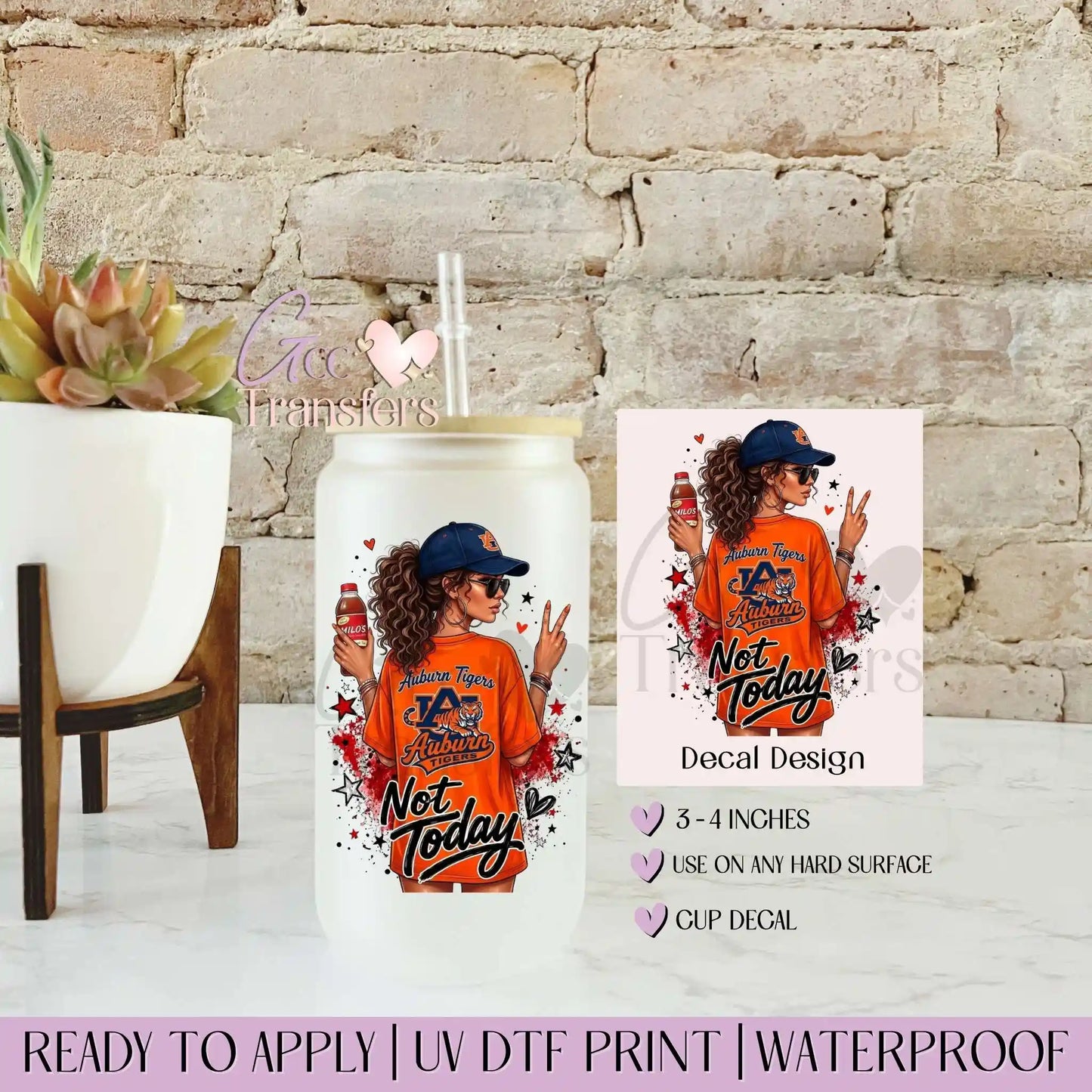 Girl Fan Auburn Football - Decal UVDTF