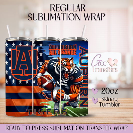 Auburn Tigers Football Team - 20oz Regular Sublimation Wrap