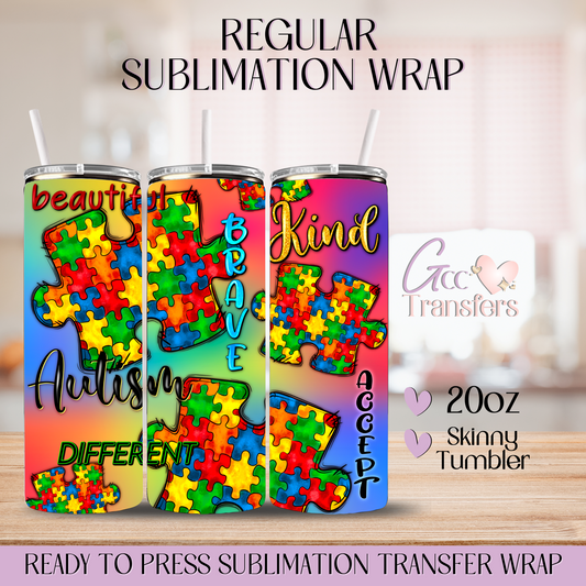 Autism Puzzle Piece - 20oz Regular Sublimation Wrap