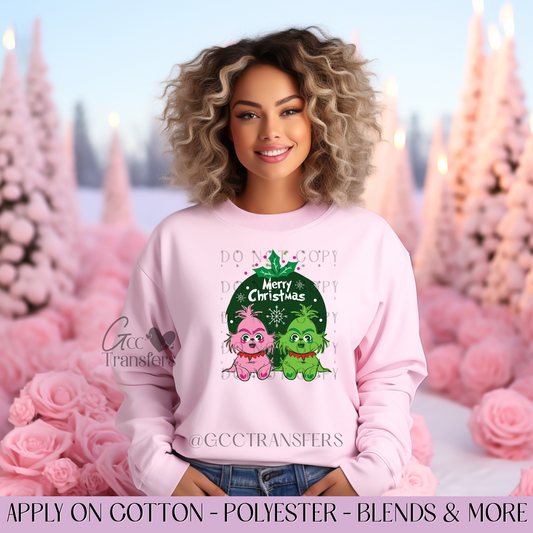 Baby Grinch Pink Green - Full Color Transfer