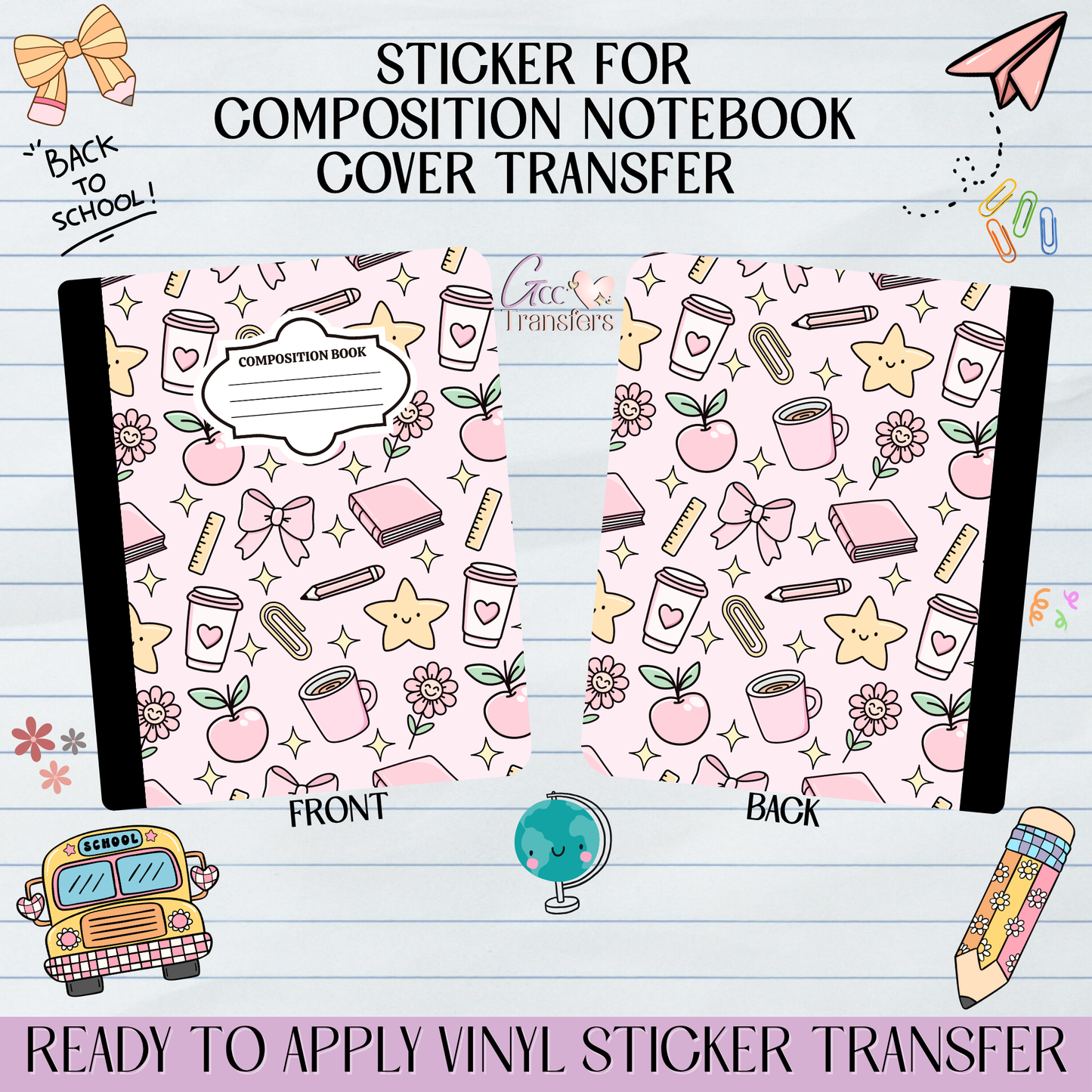 Girly Teacher Coquette Stuffs - Sticker for Notebook Cover