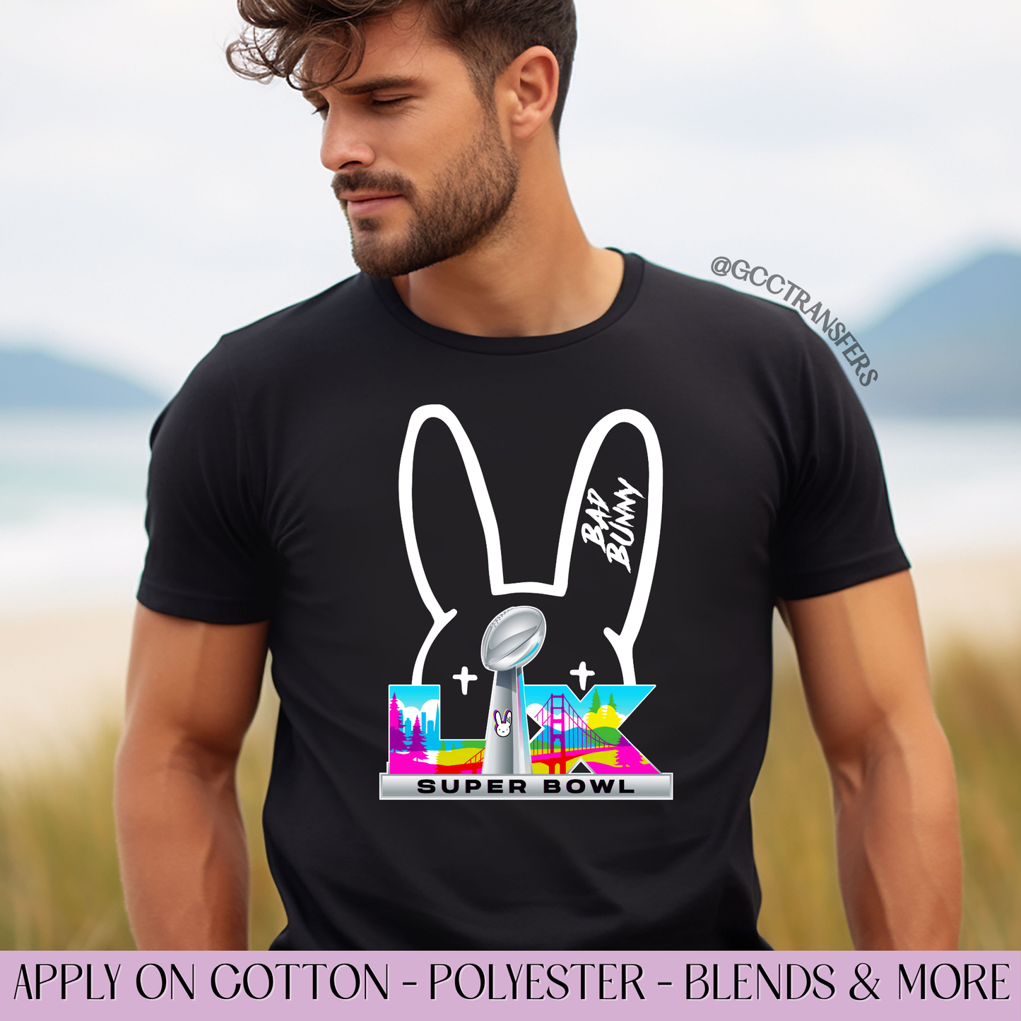 Bad Bunny Halftime Show Football 2026 - Full Color DTF Transfer