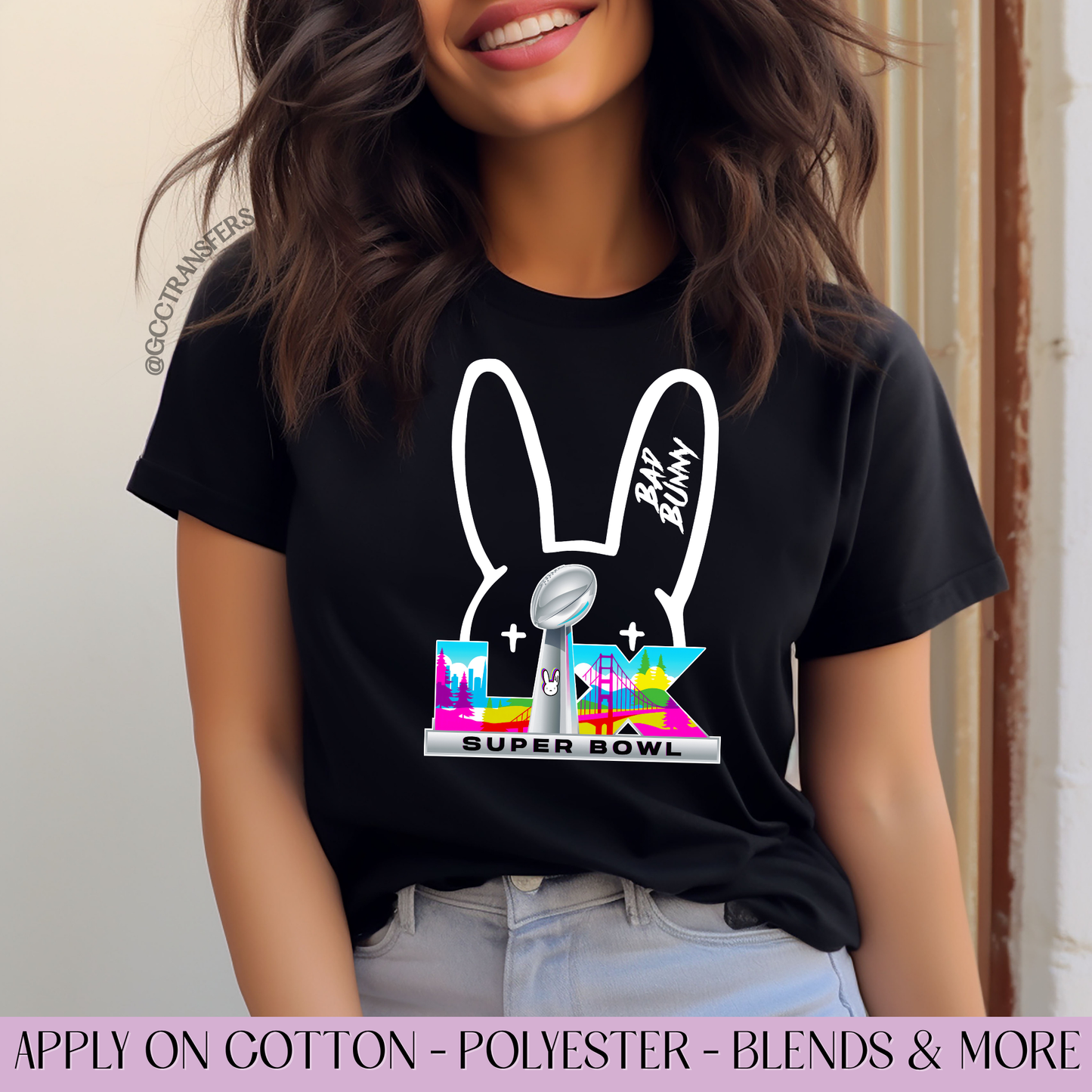 Bad Bunny Halftime Show Football 2026 - Full Color DTF Transfer