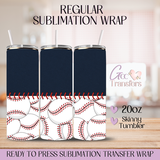 Baseball Pattern Navy - 20oz Regular Sublimation Wrap