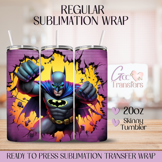 Superhero Bat Comic Brick-wall - 20oz Regular Sublimation Wrap