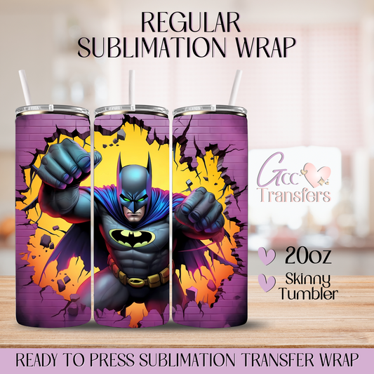 Bat Comic Brick-wall Cape - 20oz Regular Sublimation Wrap