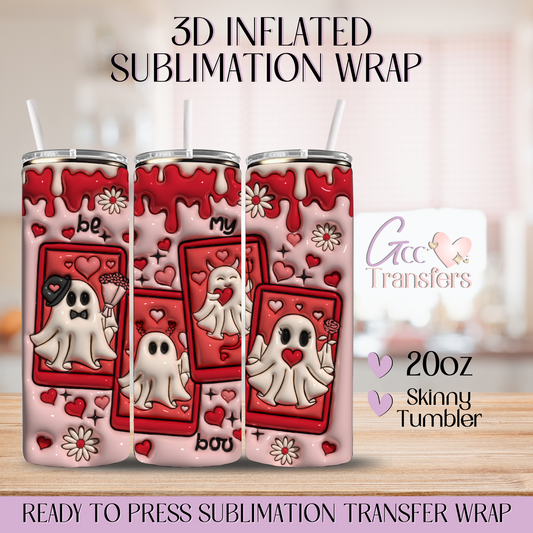Be My Boo Valentine Cards- 20oz 3D Inflated Sublimation Wrap