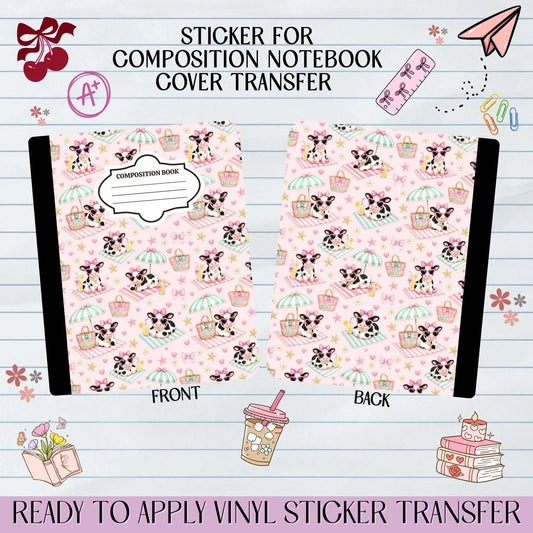 Beach Cow Sticker for Notebook Cover