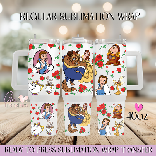 Dancing Yellow Duchess and Beast - 40oz Regular Sublimation Wrap