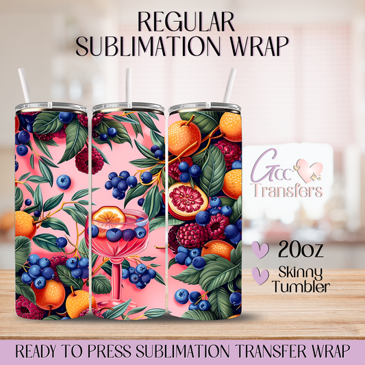 Berry Lemon Summer Drink - 20oz Regular Sublimation Wrap