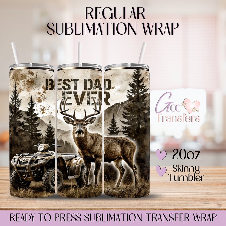 Best Dad Ever Deer Hunter - 20oz Regular Sublimation Wrap