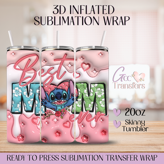 Best Mom Ever Cute Cartoon - 20oz 3D Inflated Sublimation Wrap