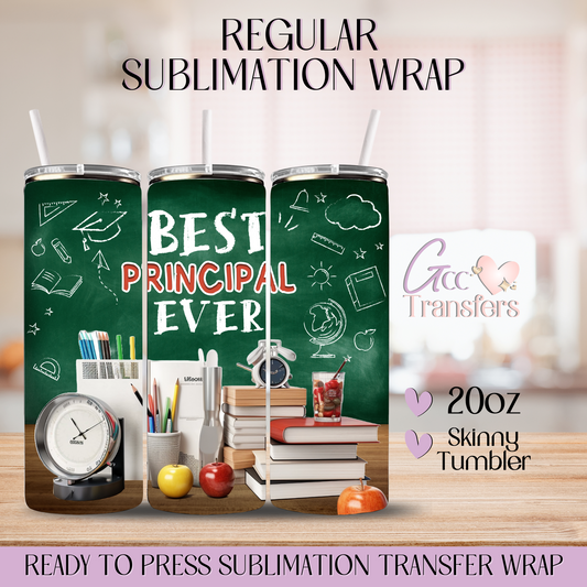 Best Principal Ever Chalkboard - 20oz Regular Sublimation Wrap