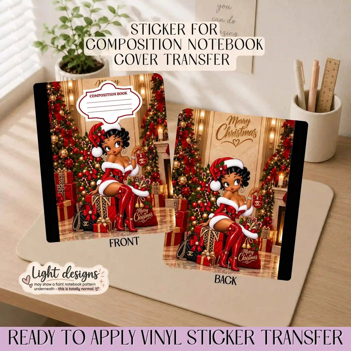 Betty Sassy Christmas - Sticker for Notebook Cover