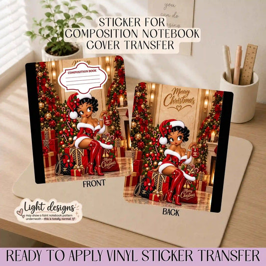 Betty Sassy Christmas - Sticker for Notebook Cover
