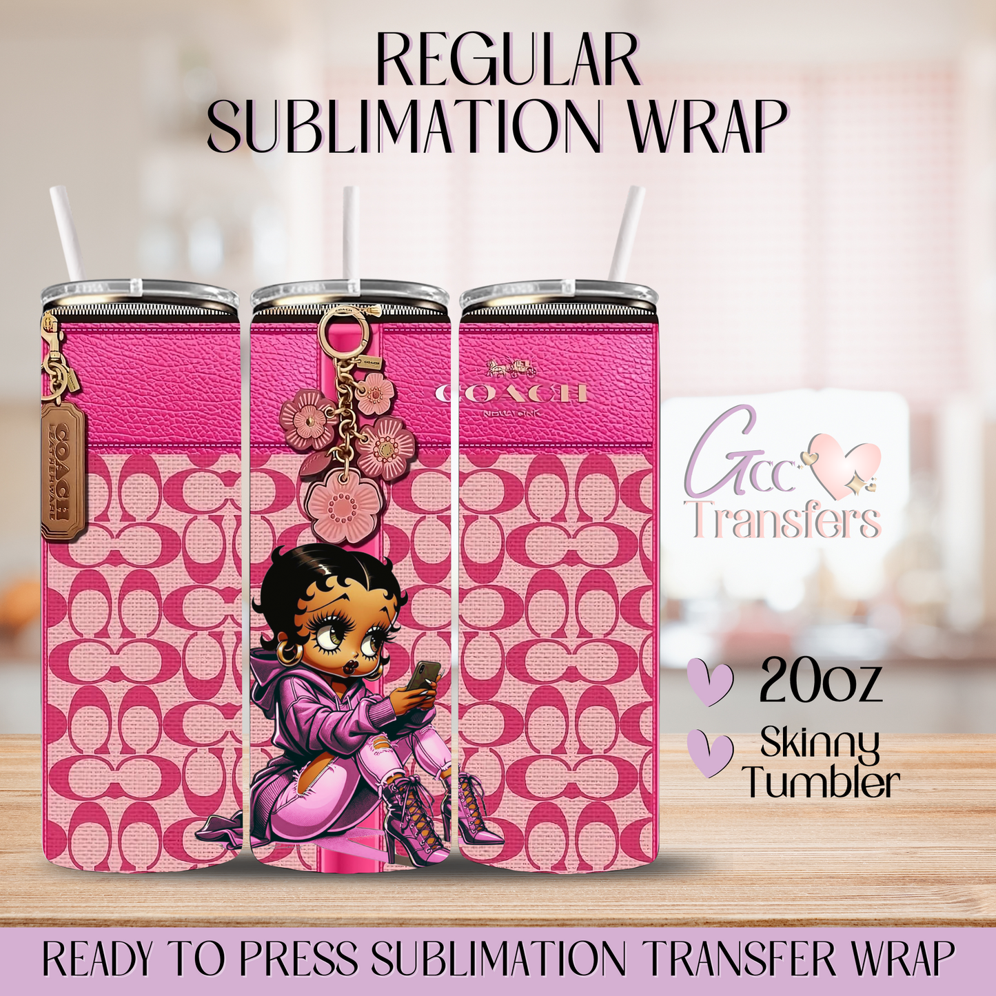 Pink Betty Luxury Purse - 20oz Regular Sublimation Wrap