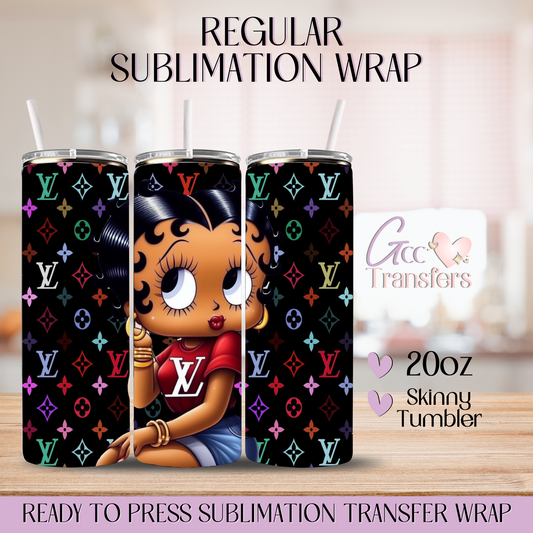 Classic Character LV Designer Background - 20oz Regular Sublimation Wrap