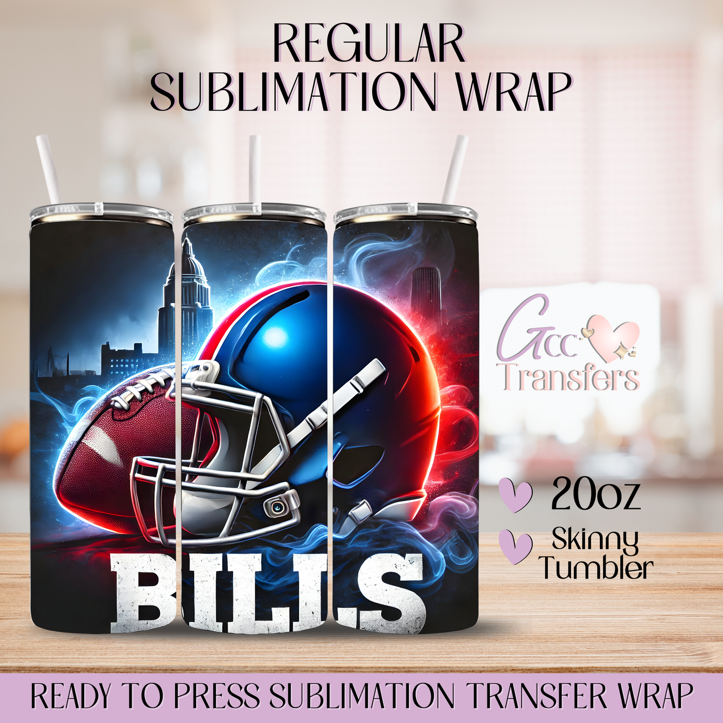 Bills Football Team - 20oz Regular Sublimation Wrap