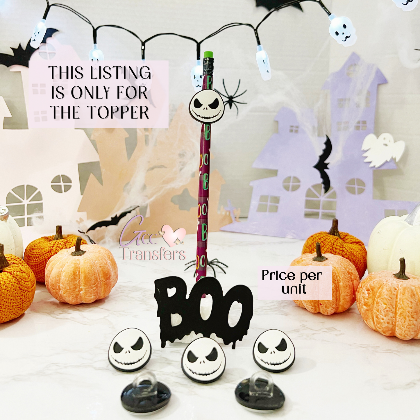 Haunted Face Black ( (RTS) Straw Topper