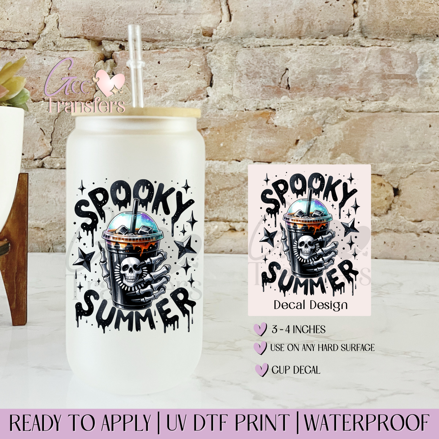 Black Spooky Summer Coffee - Decal UVDTF