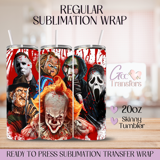 Blood Horror Characters - 20oz Regular Sublimation Wrap