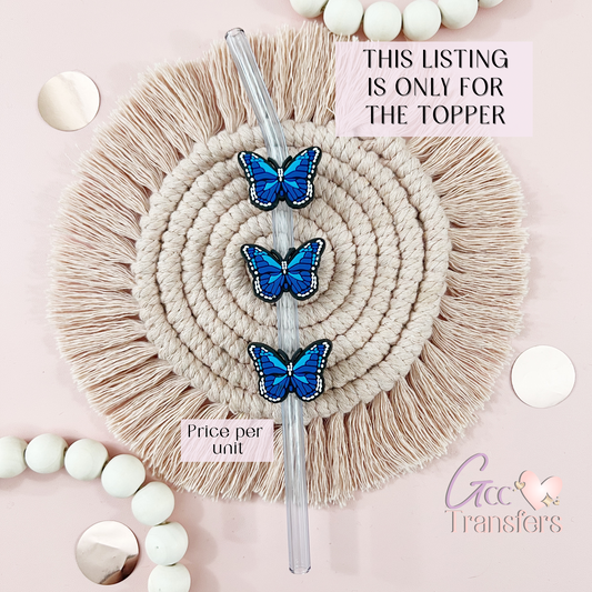 Blue Butterfly (RTS) Straw Topper