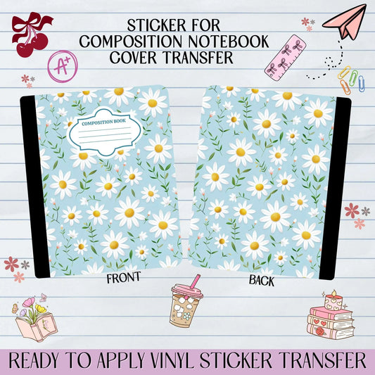 Blue Daisy Sticker for Notebook Cover