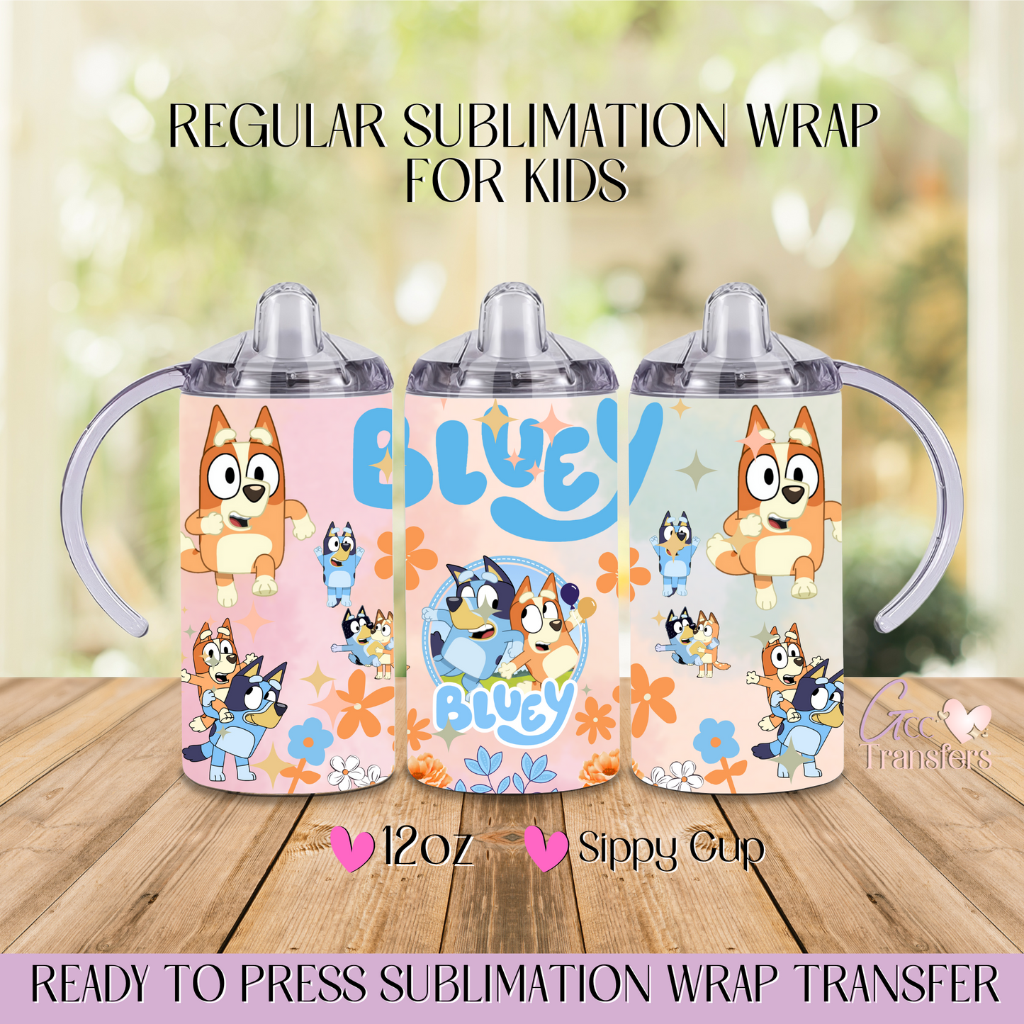 Blue Dog Cartoon Character - 12oz Regular Sublimation Wrap