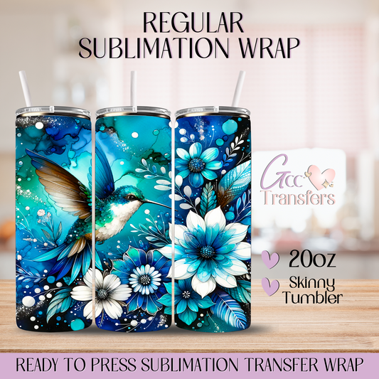 Blue Humming Bird - 20oz Regular Sublimation Wrap