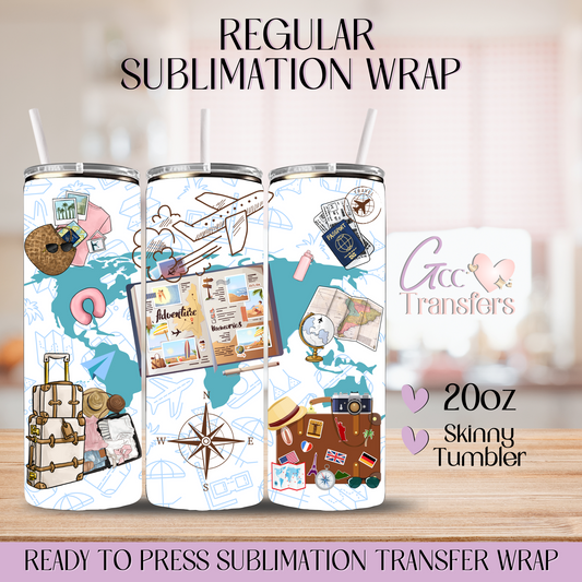 Blue Travel - 20oz Regular Sublimation Wrap