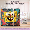 Yellow Sponge Paint Cartoons - 20oz Regular Sublimation Wrap