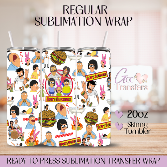 B Burgers Faces Collage - 20oz Regular Sublimation Wrap