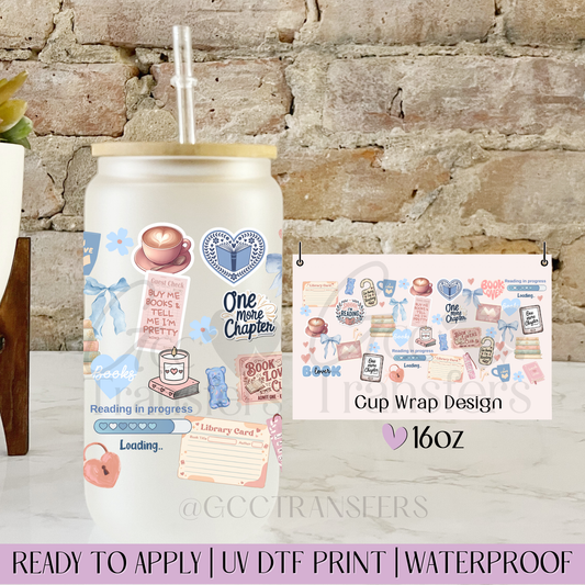 Book Lover Girl - 16oz UV DTF WRAP