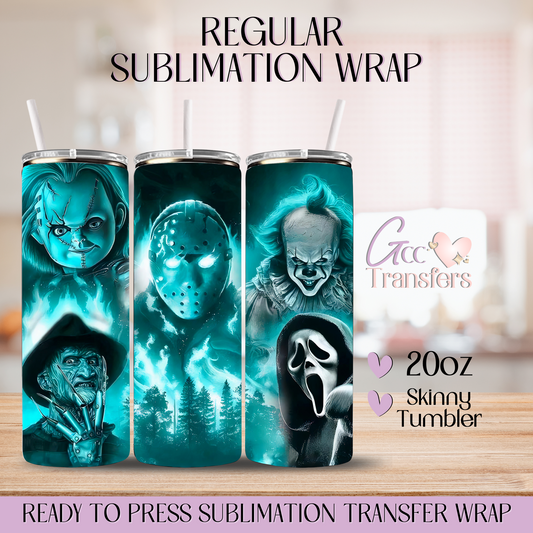 Borealis Horror Characters Faces - 20oz Regular Sublimation Wrap