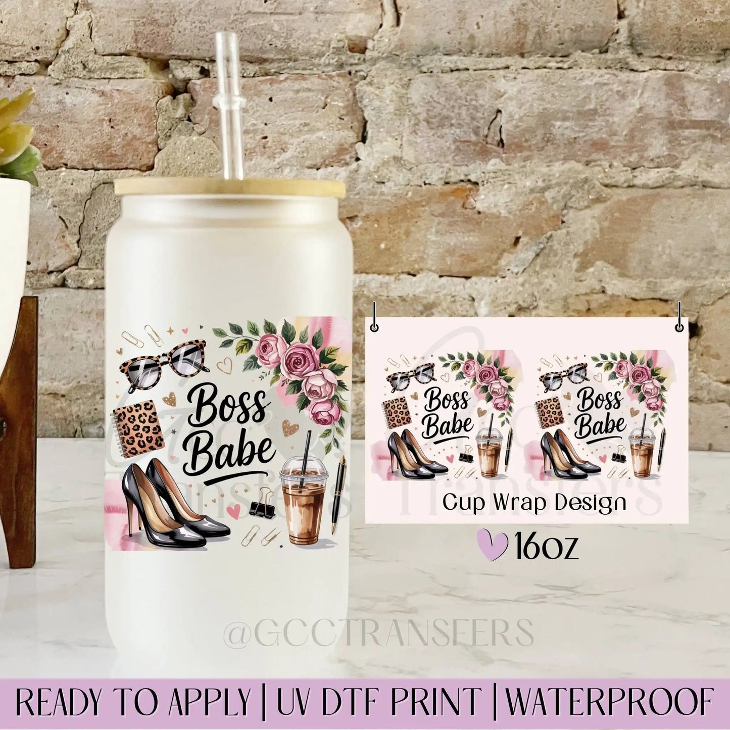Boss Babe Glam - 16oz UV DTF WRAP