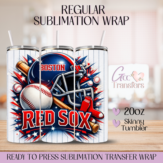 Boston Sox Baseball Team - 20oz Regular Sublimation Wrap